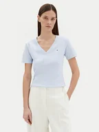 Koszulki i topy damskie - Tommy Hilfiger T-Shirt New Cody WW0WW40584 Błękitny Slim Fit - miniaturka - grafika 1