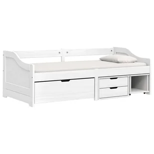 vidaXL Łóżko dzienne z 3 szufladami IRUN białe 90x200cm lite drewno sosnowe - Łóżka vidaXL Łóżko dzienne z 3 szufladami IRUN białe 90x200cm lite drewno sosnowe - Łóżka - miniaturka - grafika 1