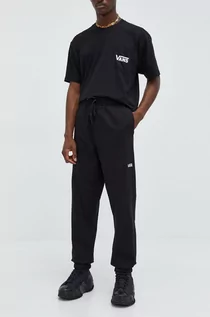 Spodnie męskie - Vans spodnie dresowe bawełniane męskie kolor czarny z aplikacją - grafika 1