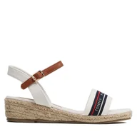 Buty dla dziewczynek - Espadryle Tommy Hilfiger Rope Wedge T3A7-32777-0048X100 M Biały - miniaturka - grafika 1