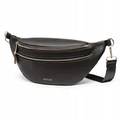 Nerki - PUCCINI Nerka Damska Torebka Saszetka Biodrowa Biodrówka Czarna TM252-1 - miniaturka - grafika 1