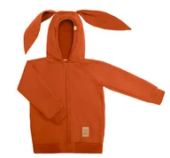 Bluzy i sweterki niemowlęce - Bluza z uszami królika - pomarańczowa - miniaturka - grafika 1