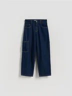 Spodnie i spodenki dla chłopców - Reserved - Jeansy straight fit - granatowy - miniaturka - grafika 1