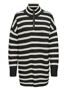 ONLY Sweter w kolorze czarno-kremowym - Swetry damskie - miniaturka - grafika 1