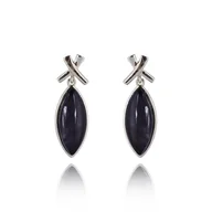 Kolczyki - Kolczyki Krótkie Sztyft Żywica Złoto/ Fiolet Yvon - miniaturka - grafika 1