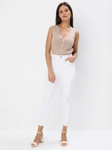 Mohito - Jeansy mom slim PETITE - biały - Spodnie damskie - miniaturka - grafika 1