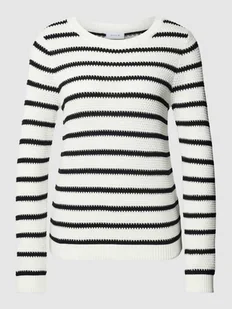 Sweter z dzianiny ze wzorem w paski model ‘DALO’ - Koszulki i topy damskie - miniaturka - grafika 1