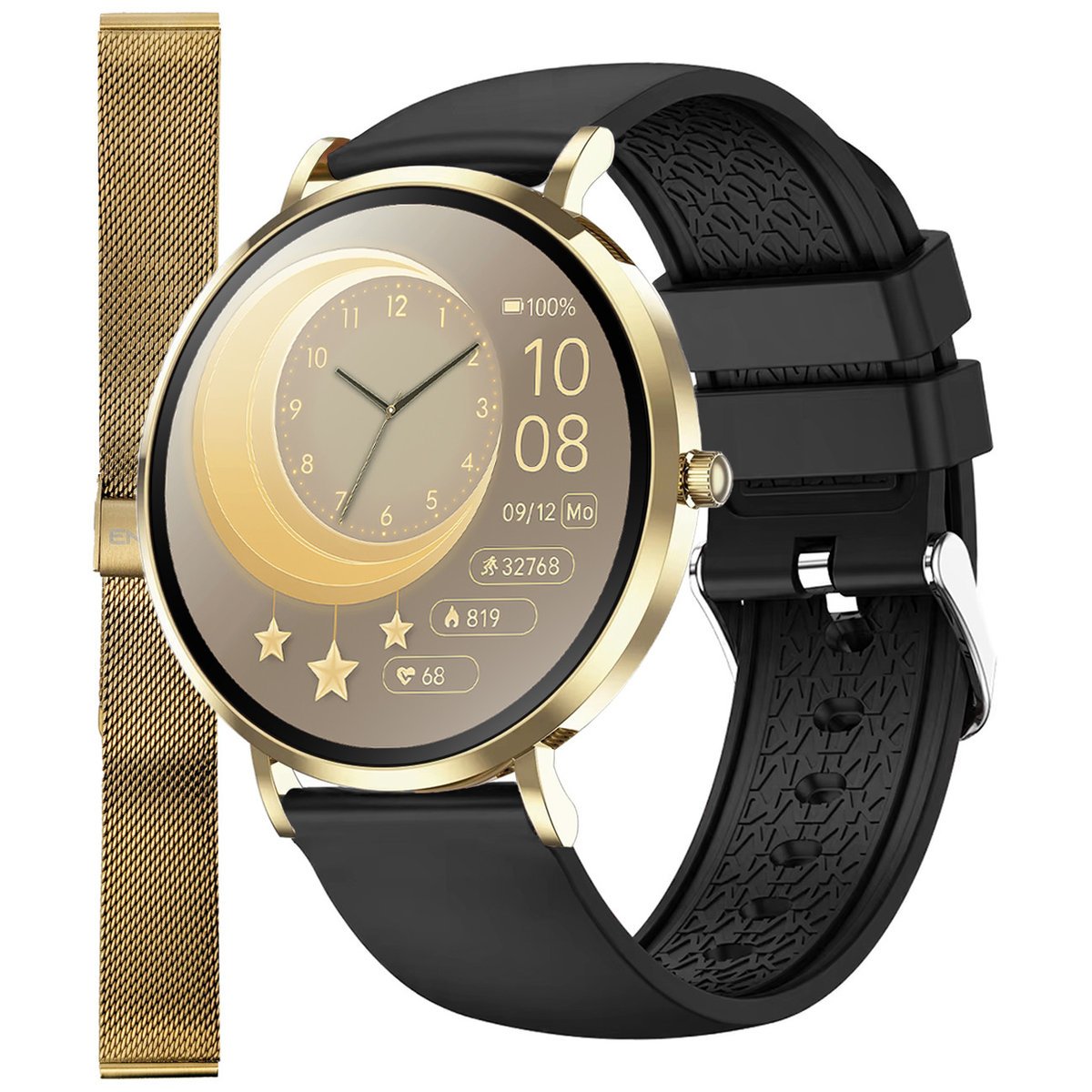 SMARTWATCH DAMSKI ENTER AURA NOWOCZESNY WIELOFUNKCYJNY PASEK + BRANSOLETA