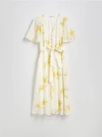 Sukienki - Reserved - Wzorzysta sukienka midi z lyocellu - wielobarwny - miniaturka - grafika 1