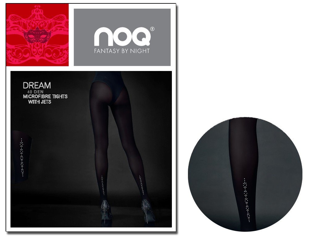 Czarne rajstopy zdobione dżetami 40 den mikrofibra 4 Nero