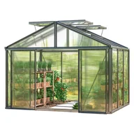 Szklarnie ogrodowe - GFP szklarnia Asteria 21 Premium 311x235 cm - grube panele poliwęglanowe ok. 16 mm - kolor: antracytowy - miniaturka - grafika 1