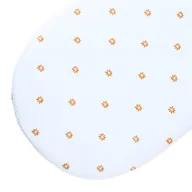 Prześcieradła dla dzieci - Prześcieradło muślinowe do kosza mojżesza / gondoli z gumką-  BIAŁE Z HAFTEM STOKROTKI - miniaturka - grafika 1