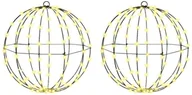 Ozdoby bożonarodzeniowe - vidaXL Piłka z 192 diodami LED 2 pcs Ciepła biel 40 cm Metal - miniaturka - grafika 1