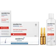 Szampony do włosów - SesDerma promocyjny zestaw Seskavel ampułki przeciw wypadaniu włosów 12 amp po 8 ml + szampon przeciwko wypadaniu włosów 200 ml - miniaturka - grafika 1