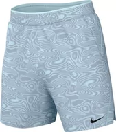 Spodenki męskie - Nike Spodenki męskie Court Dri-Fit Vcourty Shrt 9 In AOP (ok. 23 cm), Glacier Blue/Glacier Blue/Black, FD5388-474, M - miniaturka - grafika 1