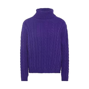 myMo Damski sweter z dzianiny z golfem akryl fioletowy rozmiar XL/XXL, liliowy, XL - Swetry damskie - miniaturka - grafika 1