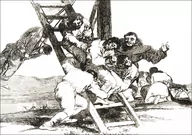 Plakaty - Plate 14 from The Disasters of War (Los Desastres de la Guerra)- Its a Hard Step! (Duro es el paso!), Francisco Goya - plakat Wymiar do wyboru: 70x50 - miniaturka - grafika 1