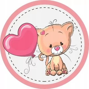 Naklejka na ścianę dla dzieci Kotek z balonikiem, 60x60 cm - Naklejki na ścianę - miniaturka - grafika 1