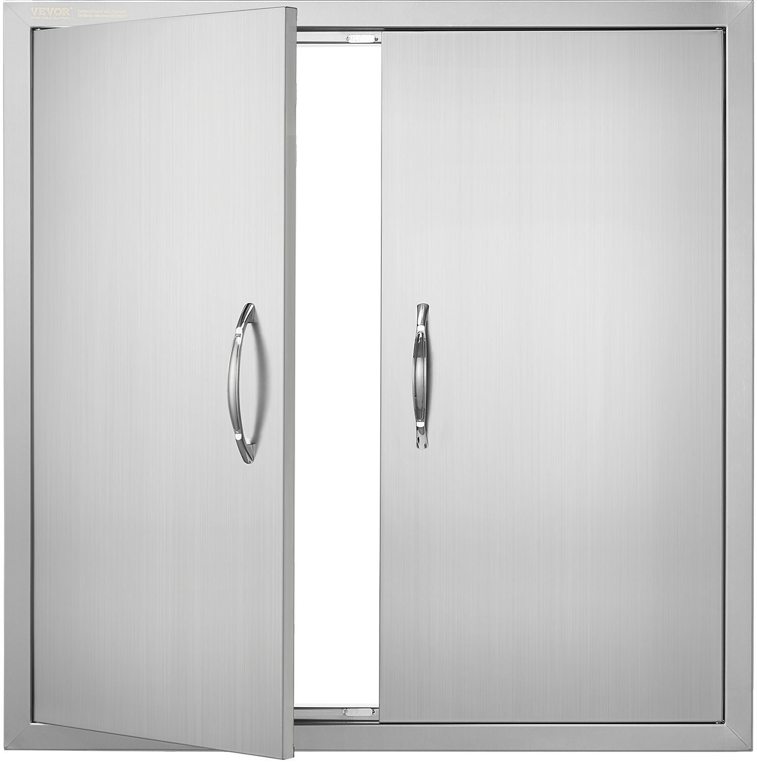 Drzwi do zabudowy grilla 79x79cm nierdzewne z uchwytem na zewnątrz pionowe