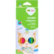 Przybory szkolne - Happy Color Kredki drewniane trójkątne 12 kolorów - miniaturka - grafika 1