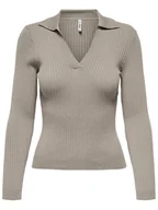 Swetry damskie - ONLY Sweter w kolorze szarobrązowym - miniaturka - grafika 1