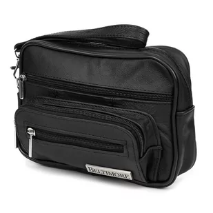 Czarna Saszetka męska skórzana do ręki na dokumenty Beltimore G25 czarny - Nerki - miniaturka - grafika 1