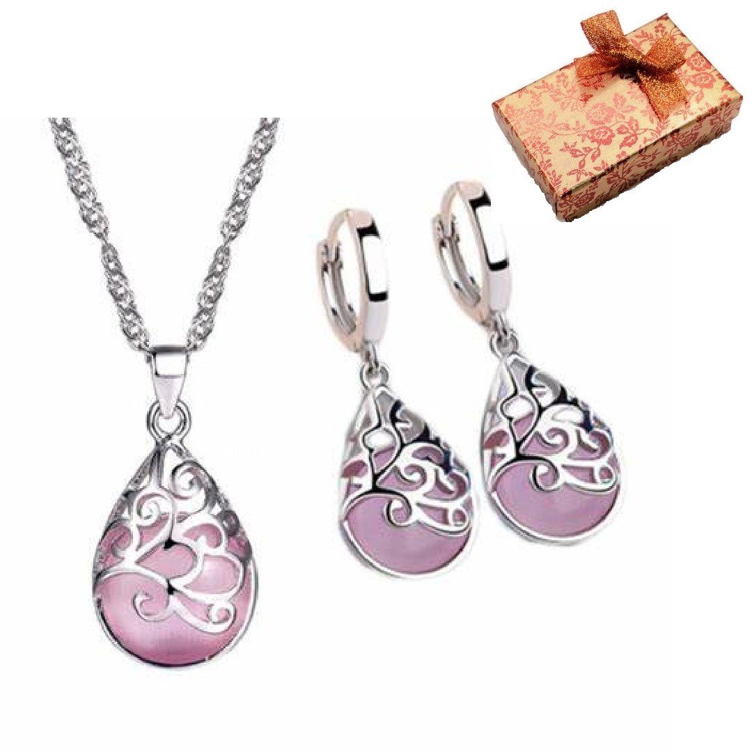 Komplet biżuterii srebrnej 925 Walentynki Prezent