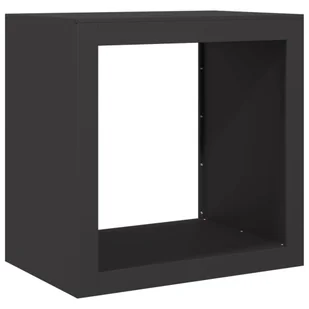 vidaXL Stojak na drewno opałowe, czarny, 60x40x60 cm, stalowy - Wózki magazynowe - miniaturka - grafika 1