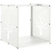 Wózki magazynowe - vidaXL Stojak na drewno opałowe biały Stal walcowana na zimno - miniaturka - grafika 1