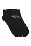 Skarpetki damskie - Emporio Armani Męskie skarpety do sneakersów na co dzień, 3-pak, Czarny/czarny/czarny, Small - miniaturka - grafika 1