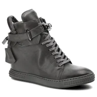 Sneakersy damskie - Szare Sneakersy Carinii Wygodne Buty Damskie Na Koturnie - miniaturka - grafika 1