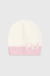 Czapki dla dzieci - Pinko Up czapka wełniana dziecięca kolor różowy z cienkiej dzianiny wełniana - grafika 1
