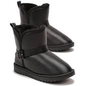 Śniegowce damskie - Botki Śniegowce Wysokie Dziecięce Czarne Wygodne Na Zimę Lekkie Z Futerkiem Mocno Ocieplane Cieple Eleganckie 30 - miniaturka - grafika 1