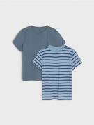 Koszulki dla chłopców - Sinsay - Koszulki 2 pack - błękitny - miniaturka - grafika 1