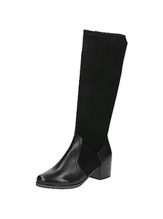Caprice Damskie 9-25517-41 kozaki na obcasie, czarny Comb, 40.5 EU - Kozaki damskie - miniaturka - grafika 1