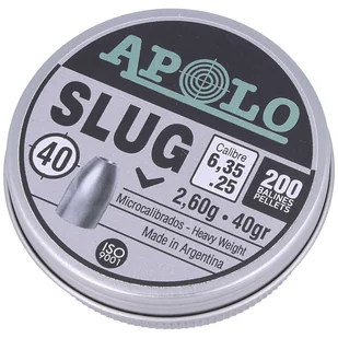 Śrut Apolo Slug 40 6.35 mm, 200 szt. 2.60g/40.0gr (19304) - Amunicja do wiatrówek - miniaturka - grafika 1