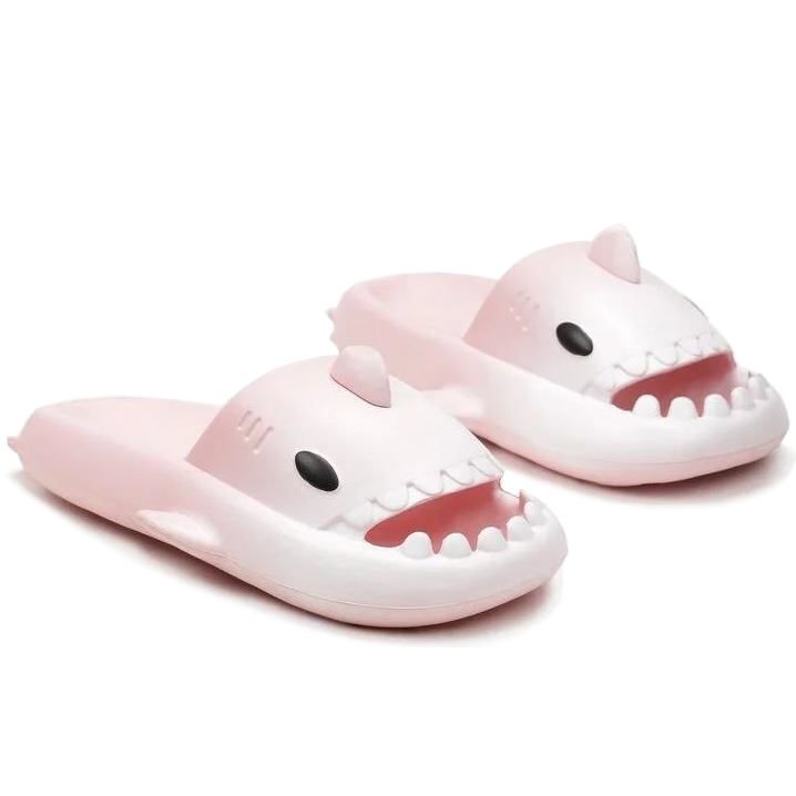 Klapki Piankowe Gumowe Basenowe Ogrodowe Domowe Lekkie Sportowe Wygodne Modne Stylowe Na Lato Letnie Wsuwane Z Rekinem Damskie Rekin Różowe 40/41