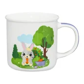 Kubki dla dzieci - Kubek porcelanowy dla dzieci 240ml Betty i Bunny marchewka Ambition - miniaturka - grafika 1