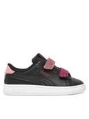 Buty dla dziewczynek - Puma Sneakersy Smash 3.0 L Glitter Velcro V Inf 395610 07 Czarny - miniaturka - grafika 1