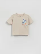 Bluzki dla niemowląt - Reserved - T-shirt oversize - beżowy - miniaturka - grafika 1