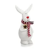Ozdoby bożonarodzeniowe - Figurka ceramiczna Renifer 17 cm biały - miniaturka - grafika 1