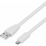 Kable USB - TB Kabel USB-Micro USB 1m biały płaski AKTBXKU2FBAW10W - miniaturka - grafika 1