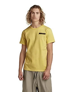 Koszulki męskie - G-STAR RAW Męski t-shirt Premium Core 2.0 R T, żółty (Lemonade C336-504), M - grafika 1