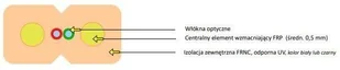 Kabel optyczny uniwersalny EmiterNet płaski drop FRP J-V(ZN)H 2E 9/125 G.657A1 Z043B LSZH (szpula 2000m) czarny - Pozostałe akcesoria sieciowe - miniaturka - grafika 1