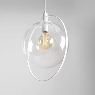 MLAMP Wisząca LAMPA modernistyczna 1065G ADX szklana OPRAWA kula ZWIS ball pierścień przezroczysta biała 1065G - Lampy sufitowe - miniaturka - grafika 1