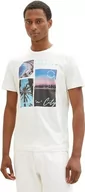 Koszulki męskie - TOM TAILOR T-shirt męski, 10332 – Off White, M - miniaturka - grafika 1