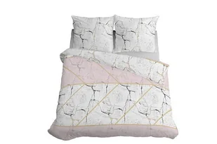 Pościel Mozaika/marmurek/biała/róż -200x200 - 3 cz. - Pościel - miniaturka - grafika 1