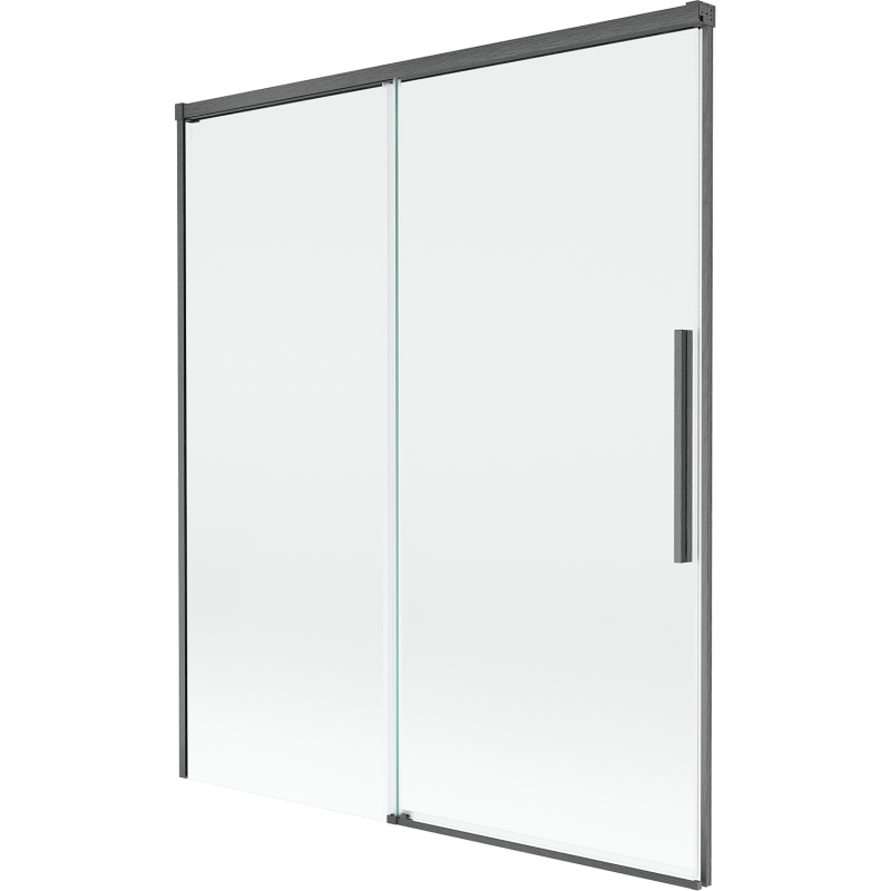 Mexen Rox parawan nawannowy 2-skrzydłowy rozsuwany 140 x 150 cm, transparent, gun gray szczotkowany - 8C9-140-001-66-00