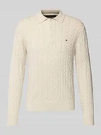 Swetry męskie - Sweter z dzianiny o kroju regular fit z czystej bawełny - miniaturka - grafika 1