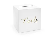 Gadżety dla niej i dla niego - PartyDeco Pudełko na telegramy "Cards", Party Deco, złoty, 24x24 cm PUDTM6-019ME - miniaturka - grafika 1